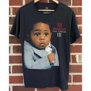 Lil Wayne Tha Carter III Shirt Mens Large Black Baby Album Graphic Tee T-Shirt